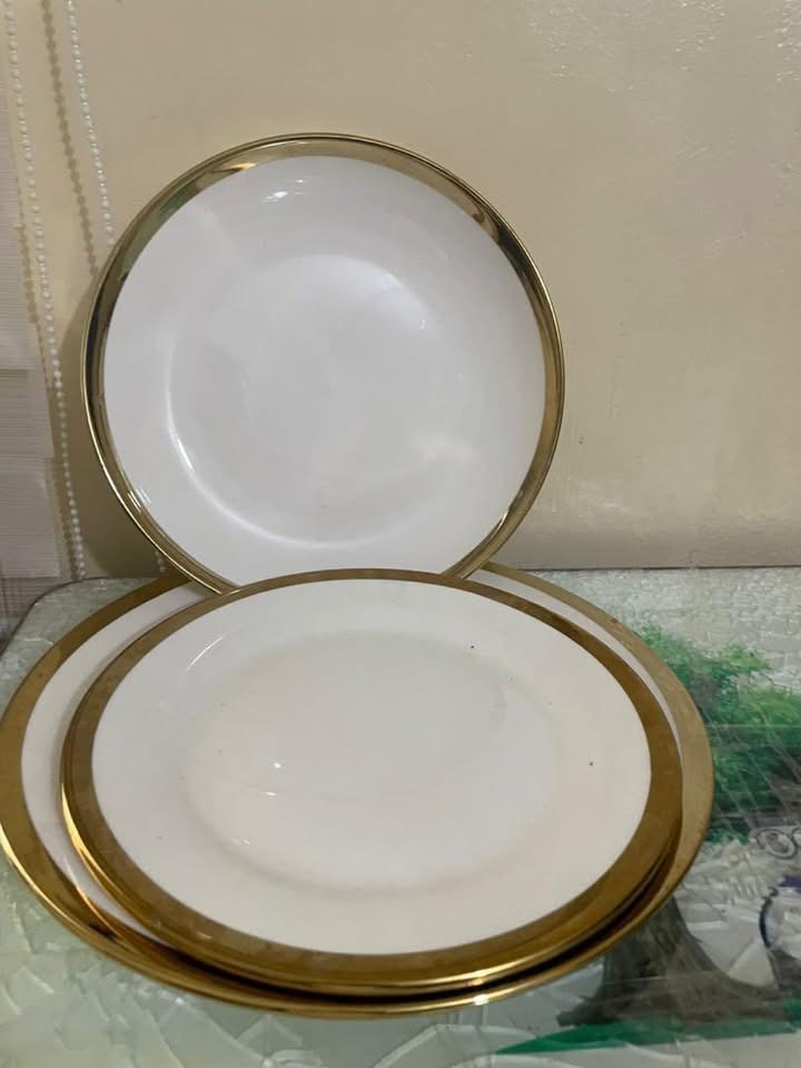 ASSIETTE PLATE BORDURE DORE
